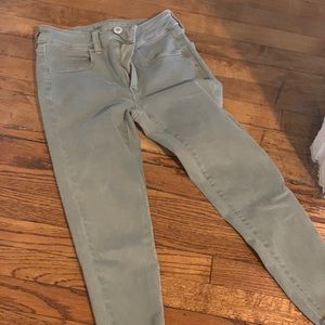 AE Olive Green Skinny Jeans